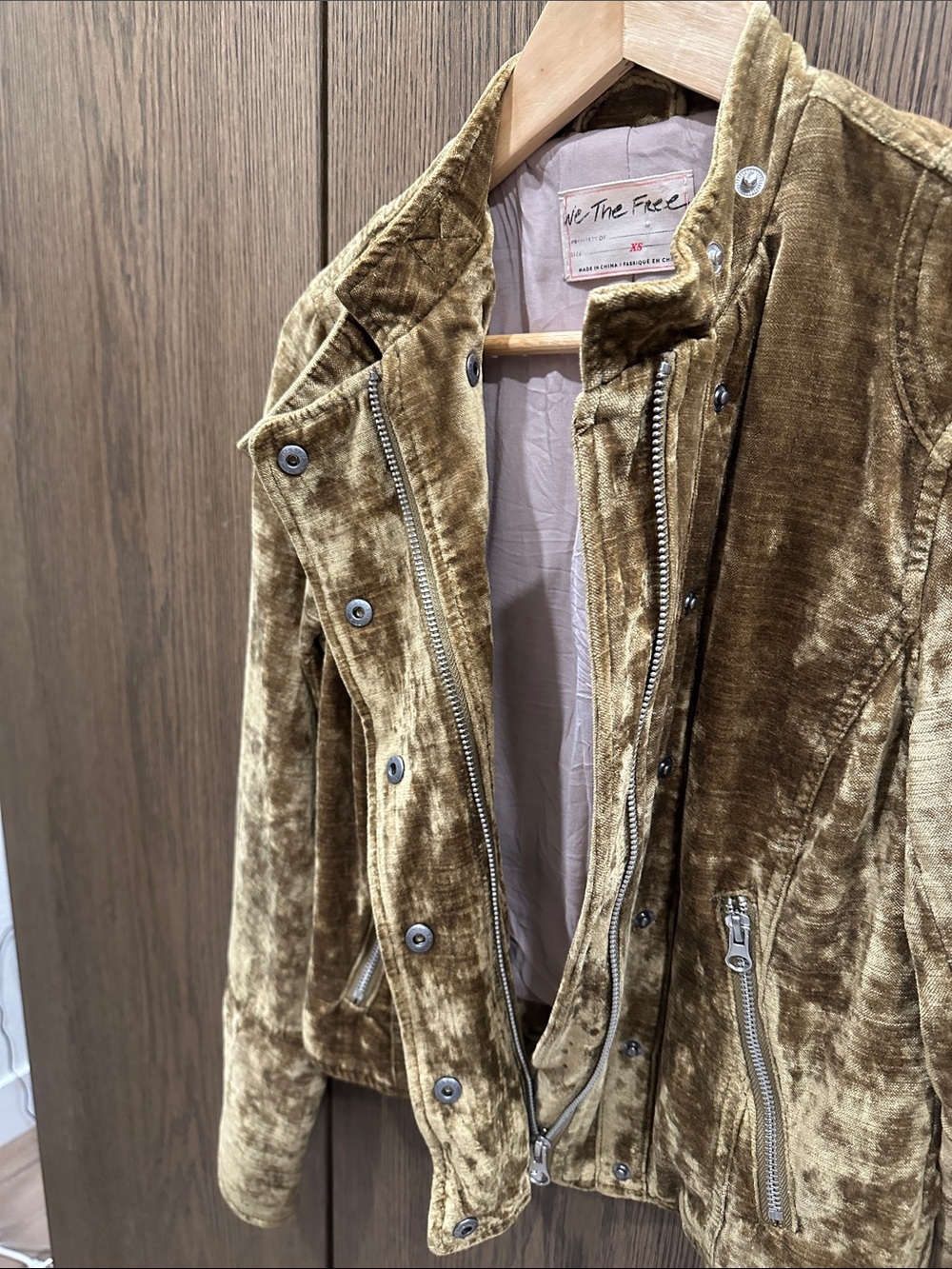 Free People Gold Velvet Moto Jacket - Picture 4 of 9